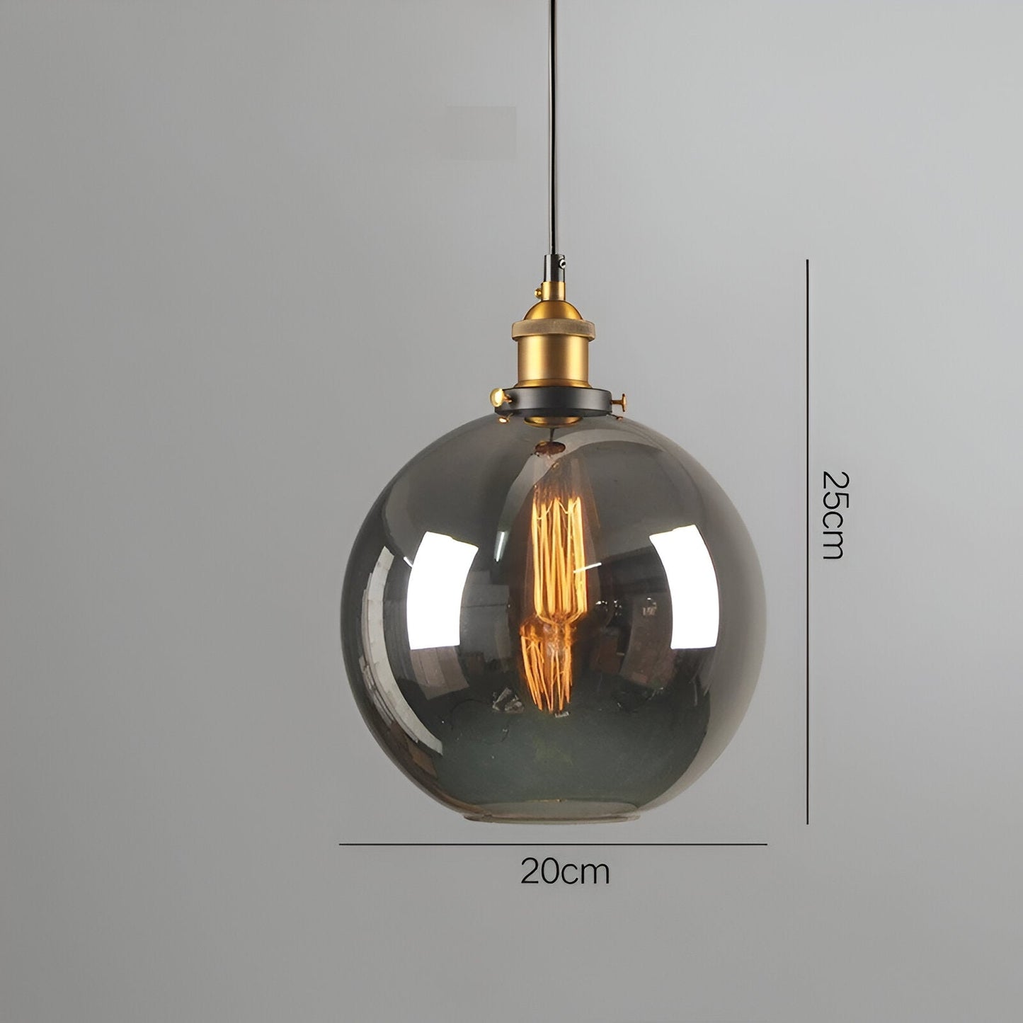 VintaLoft – Elegant Smoke Glass Pendant Light in Vintage Loft Design