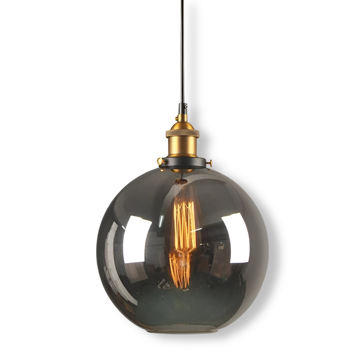 VintaLoft – Elegant Smoke Glass Pendant Light in Vintage Loft Design