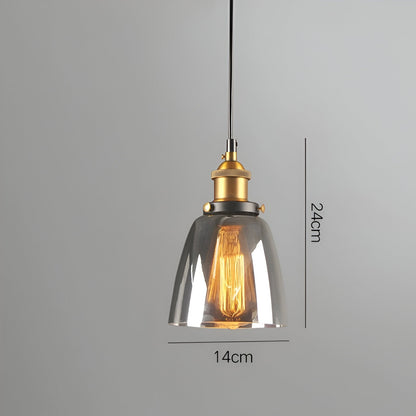 VintaLoft – Elegant Smoke Glass Pendant Light in Vintage Loft Design