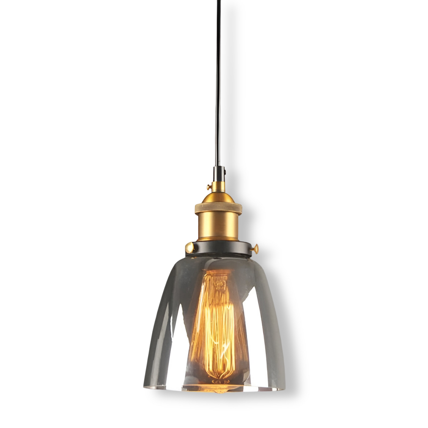VintaLoft – Elegant Smoke Glass Pendant Light in Vintage Loft Design