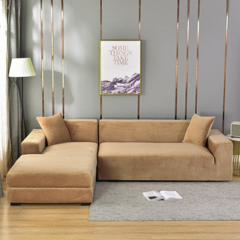 Sofivra | Samtiger Stretch-Sofabezug, wasserabweisend, für 1- bis 4-Sitzer