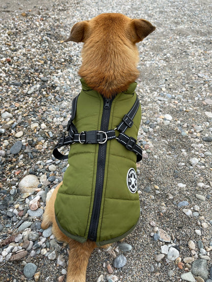 Mirora | Abrigo de invierno para perros con arnés integrado, repelente al agua