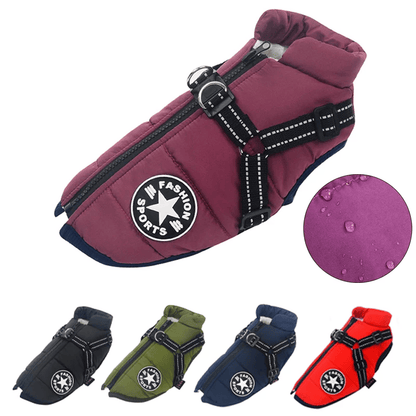 Snuvelo | Cappottino imbottito per cani con pettorina e strisce riflettenti