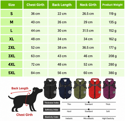 Snuvelo | Cappottino imbottito per cani con pettorina e strisce riflettenti