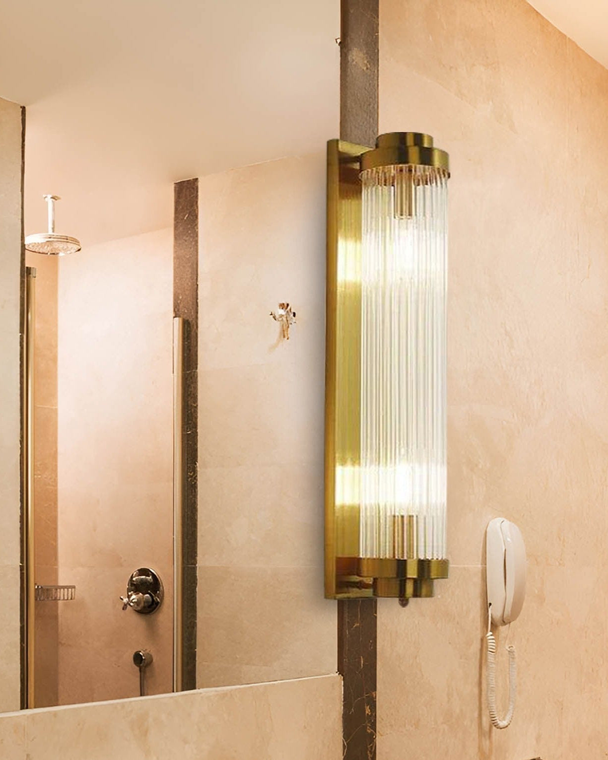 Lampada da parete in cristallo con finitura dorata – Lampada da parete di lusso con cristalli e finitura oro
