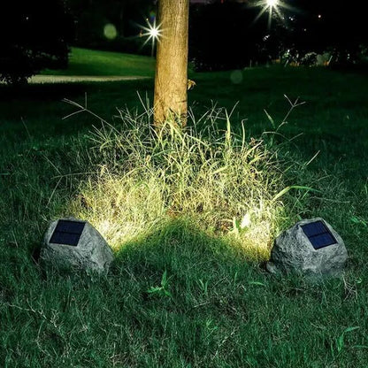 Solar LED outdoor lamp in stone look – weatherproof, IP65