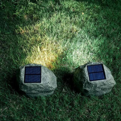 Solar LED outdoor lamp in stone look – weatherproof, IP65