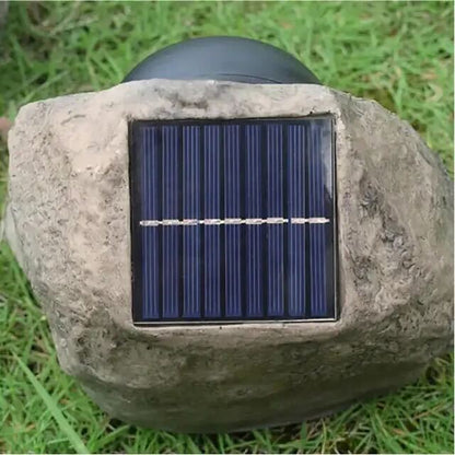 Solar LED outdoor lamp in stone look – weatherproof, IP65