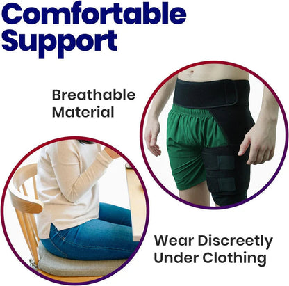 Stavora | Hip Support Brace with Compression and Adjustable Straps, Left or Right