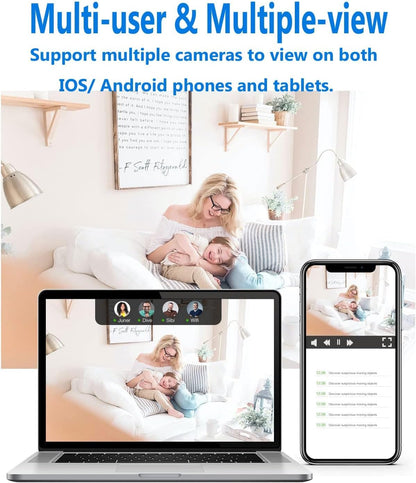 Quinida | Telecamera di sorveglianza Wi-Fi per interni con visione notturna e rilevamento del movimento
