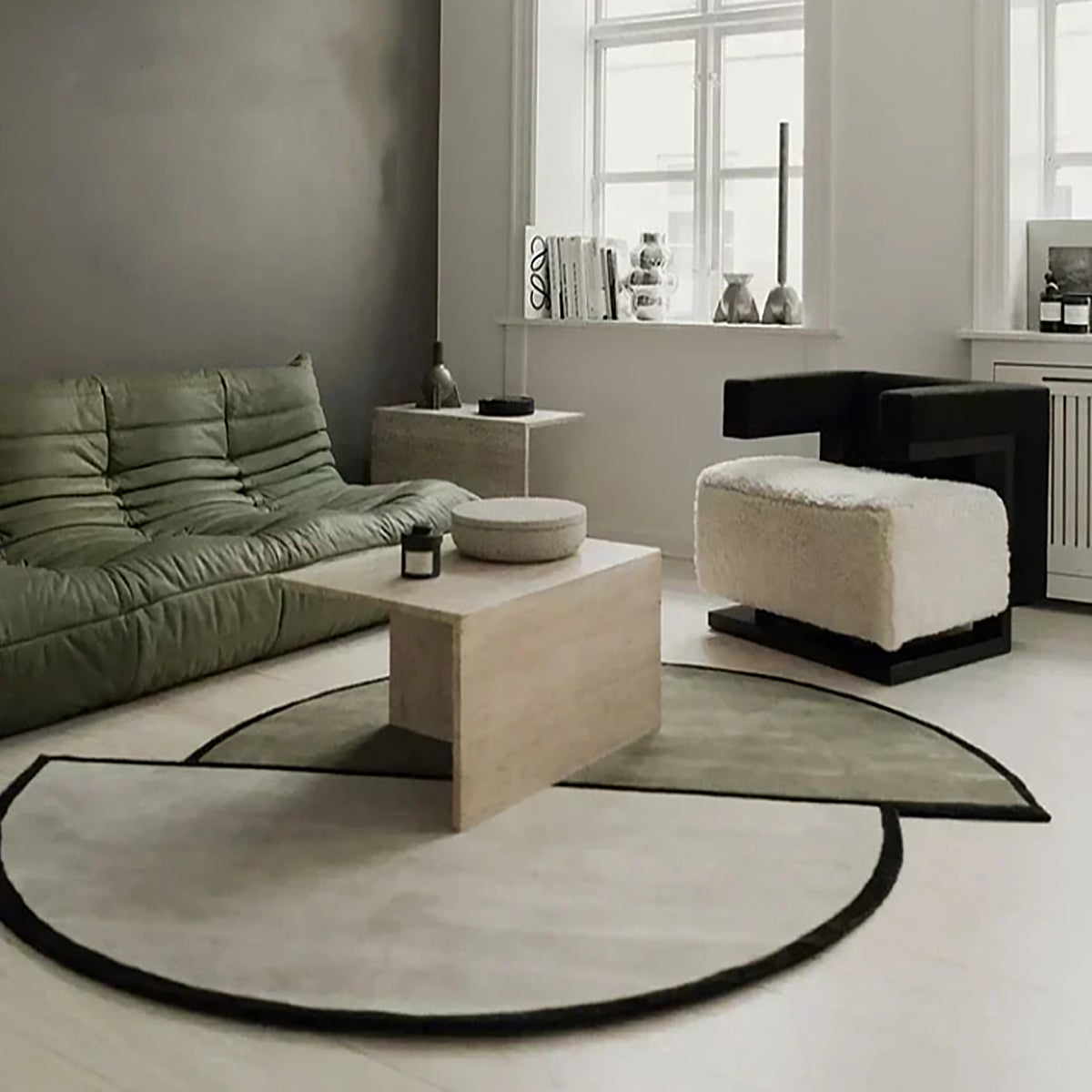 Arketa Halo | Tapis lavable en forme de demi-cercle
