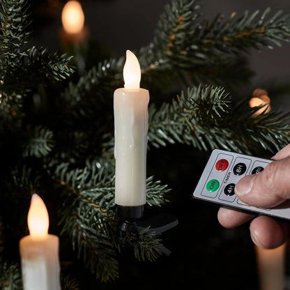 Kerzalo | Kabellose LED Weihnachtsbaumkerzen, 20er Set mit Fernbedienung und Timer