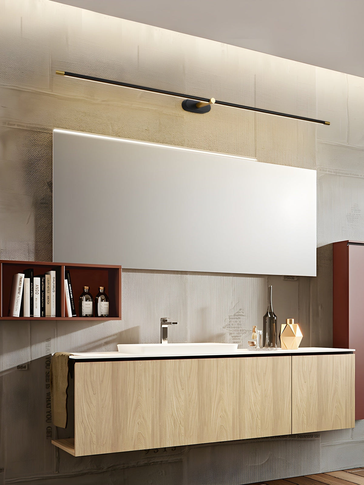 Stravlo | Lineare LED Wandleuchte innen, 68, 98 oder 128 cm, auch fürs Bad