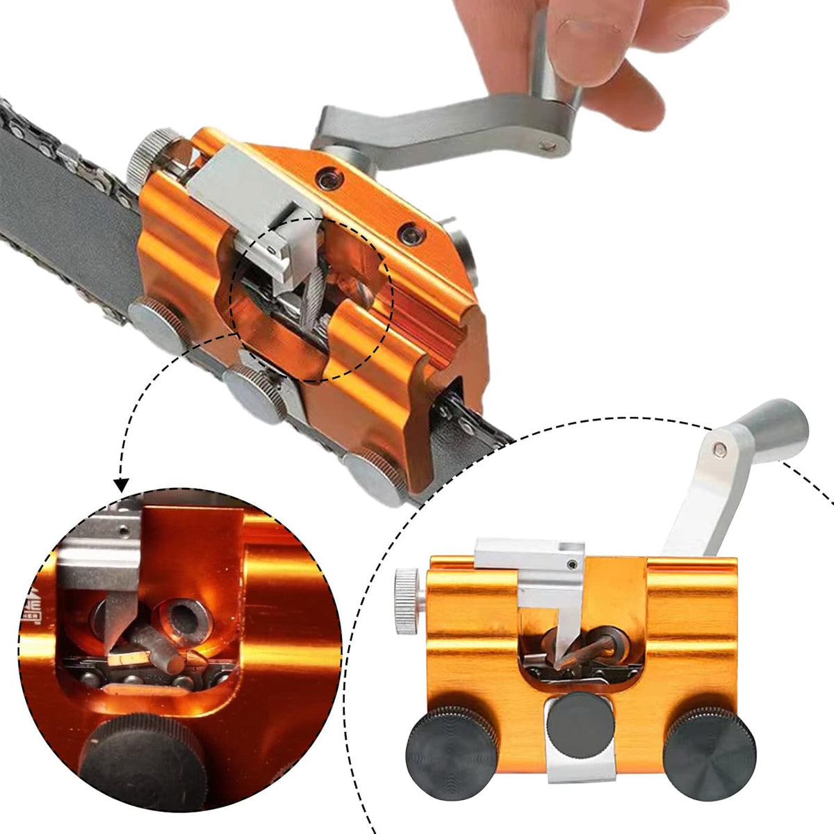 Kettaro | Manueller Kettensägenschärfer aus Aluminium für Sägeketten