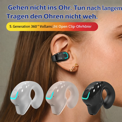 Ohrelia | Cuffie clip-on open-ear con Bluetooth 5.3 e controllo a un pulsante