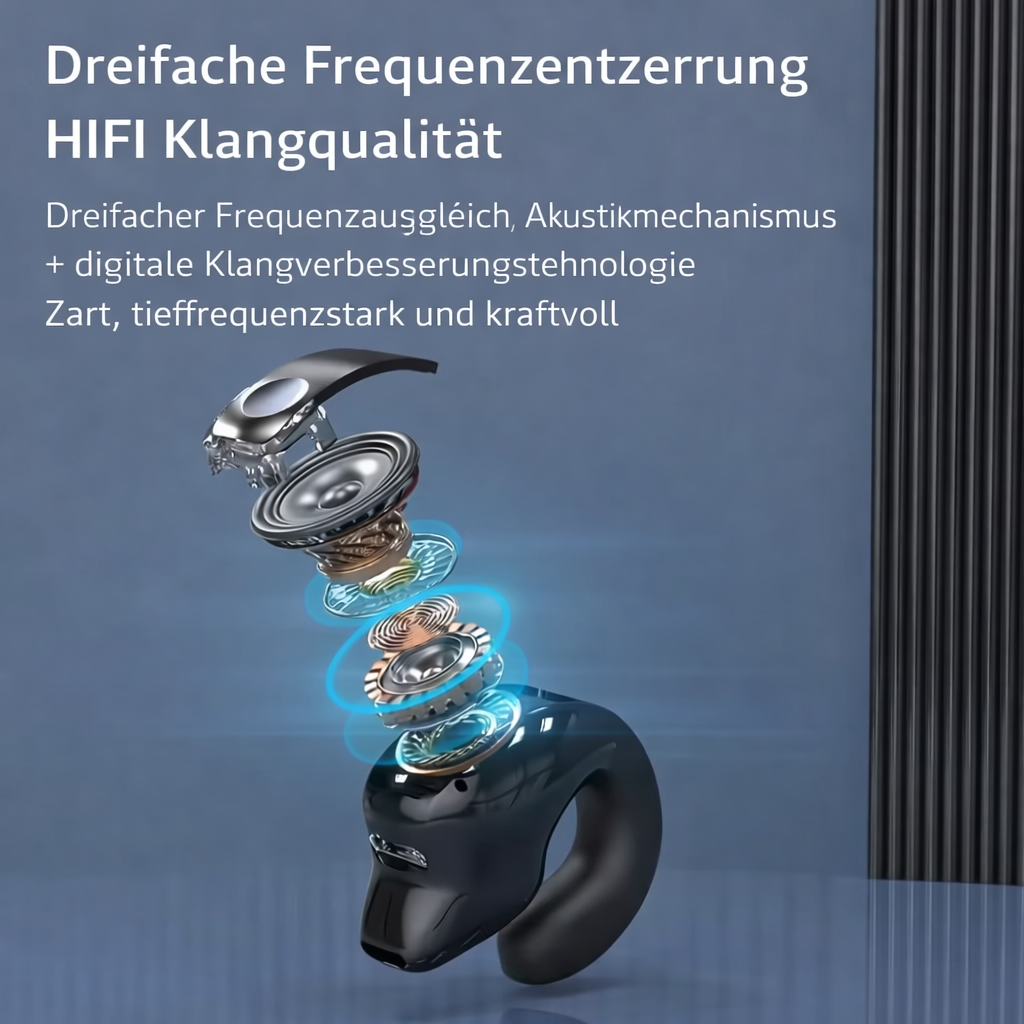 Ohrelia | Cuffie clip-on open-ear con Bluetooth 5.3 e controllo a un pulsante
