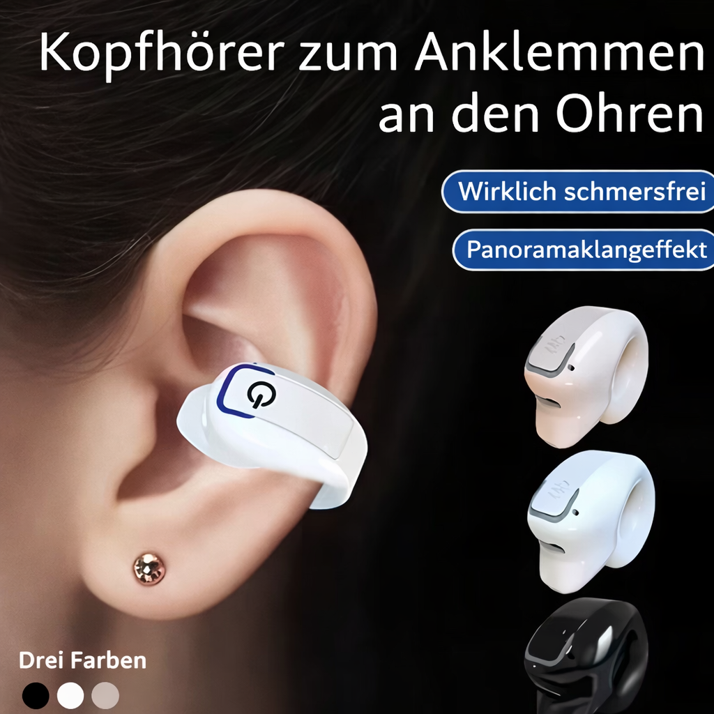 Ohrelia | Cuffie clip-on open-ear con Bluetooth 5.3 e controllo a un pulsante