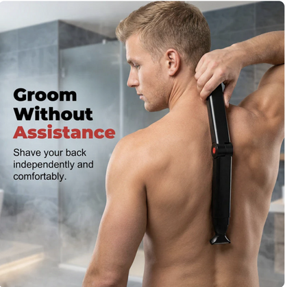 Glidara | Afeitadora corporal para espalda y hombros con mango plegable y batería recargable