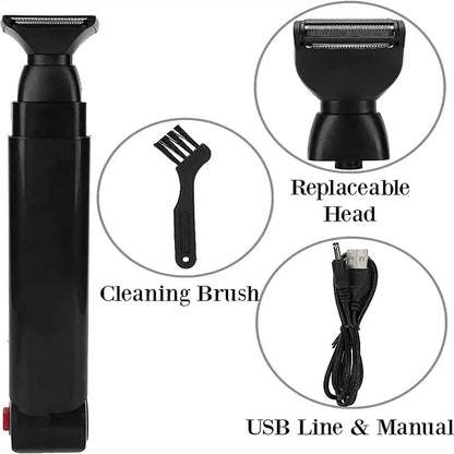 Glidara | Afeitadora corporal para espalda y hombros con mango plegable y batería recargable