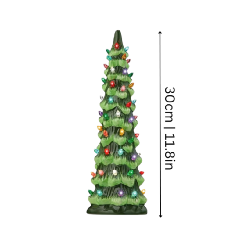 Branela | LED Weihnachtsbaum aus Keramik mit Timer und Batteriebetrieb