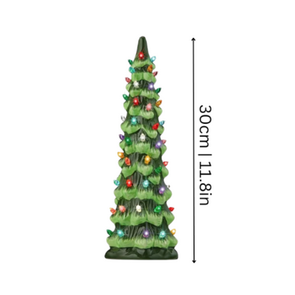 Branela | LED Weihnachtsbaum aus Keramik mit Timer und Batteriebetrieb