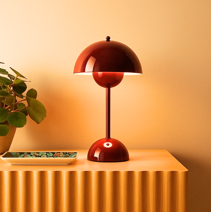 Retrova | Kabellose LED Tischlampe im Retro-Design mit Akku, Touch-dimmbar