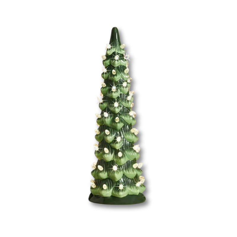 Branela | LED Weihnachtsbaum aus Keramik mit Timer und Batteriebetrieb