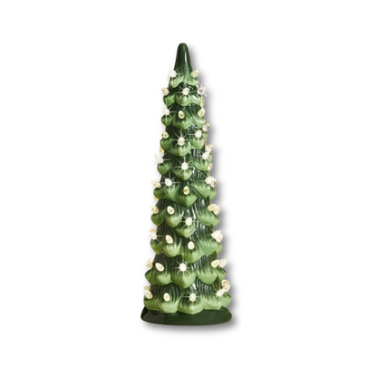 Branela | LED Weihnachtsbaum aus Keramik mit Timer und Batteriebetrieb