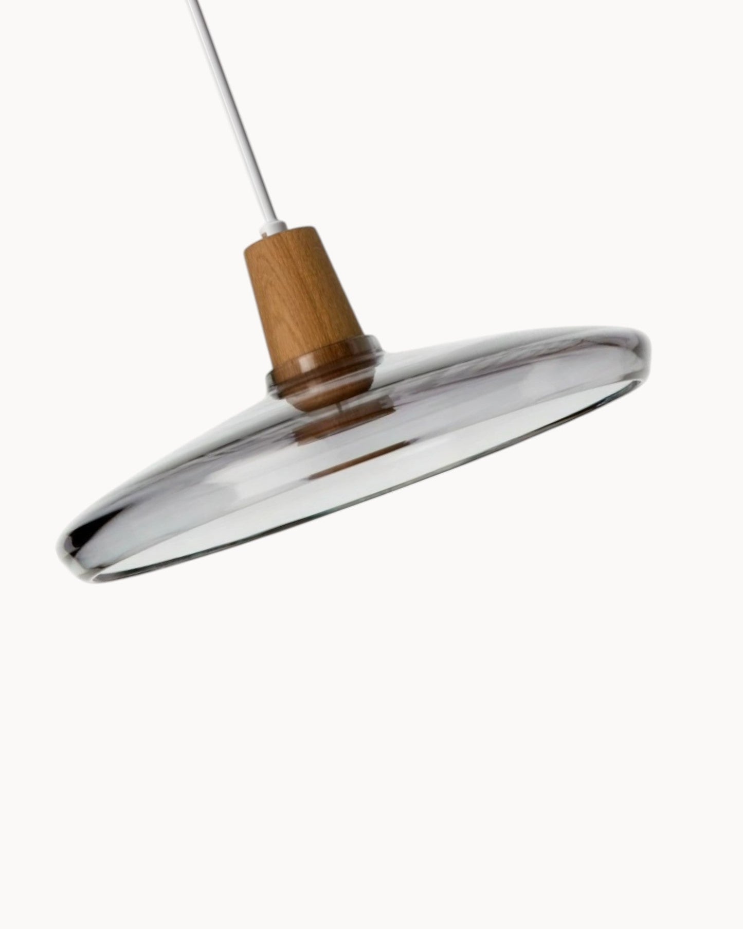 Lampada Loft – Lampada in vetro scandinava moderna con base in legno (E27)