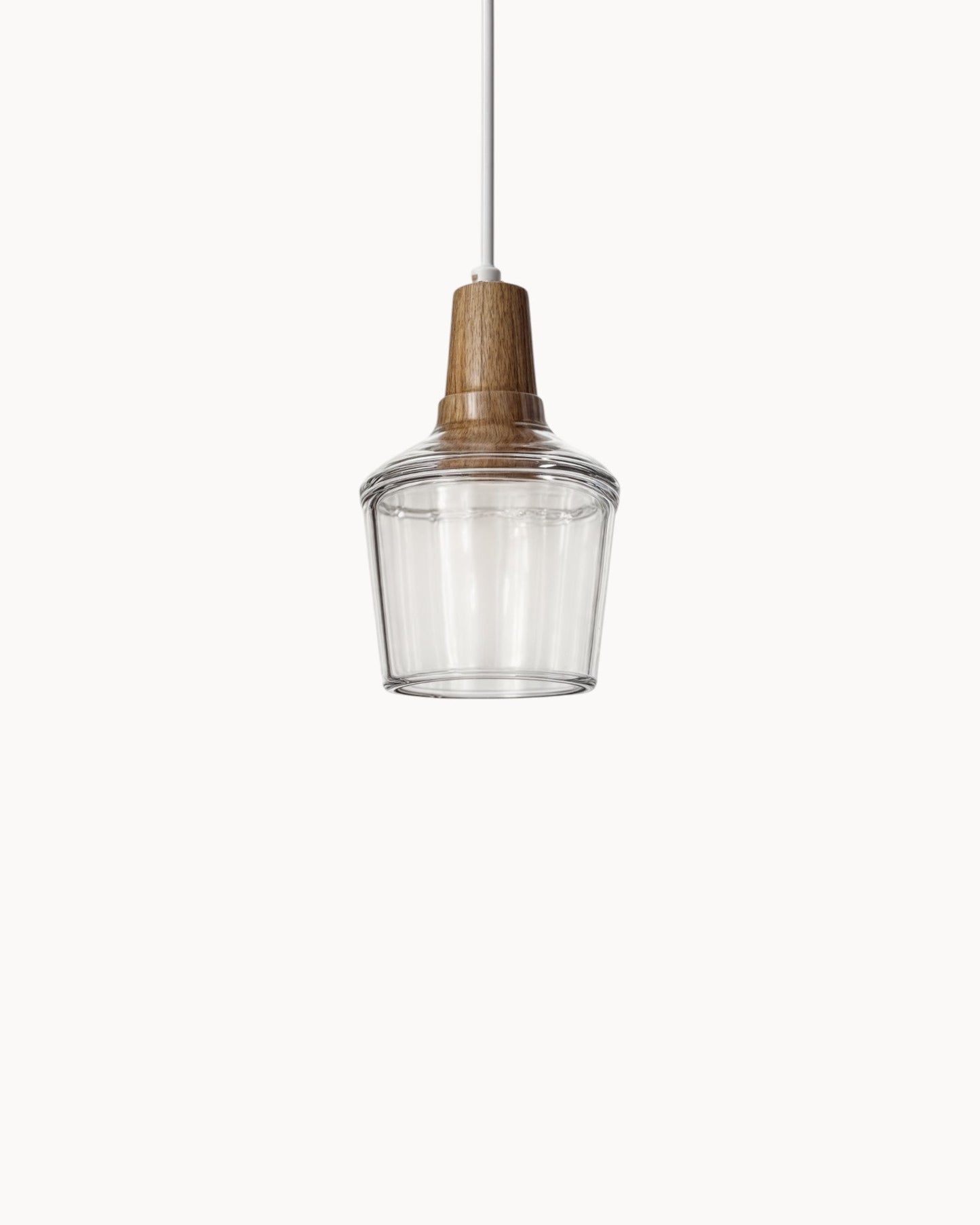 Lampada Loft – Lampada in vetro scandinava moderna con base in legno (E27)