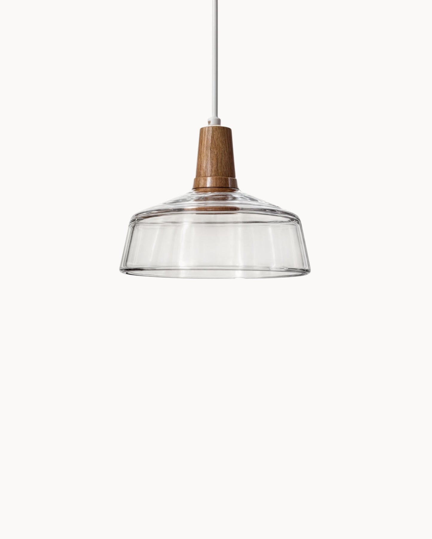 Lampada Loft – Lampada in vetro scandinava moderna con base in legno (E27)