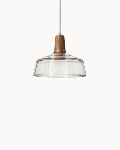 Lampada Loft – Lampada in vetro scandinava moderna con base in legno (E27)