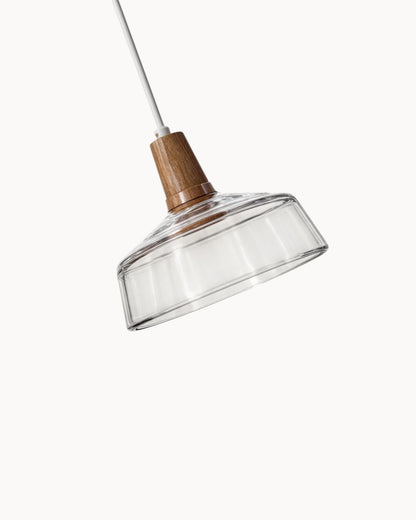 Lampada Loft – Lampada in vetro scandinava moderna con base in legno (E27)