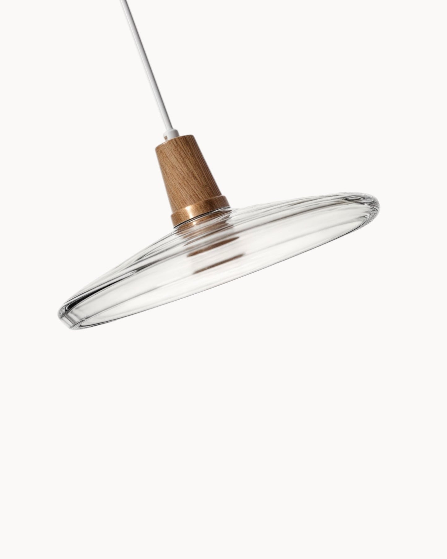 Lampada Loft – Lampada in vetro scandinava moderna con base in legno (E27)