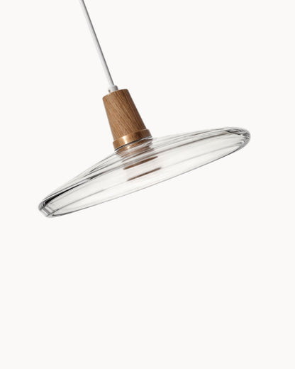 Lampada Loft – Lampada in vetro scandinava moderna con base in legno (E27)