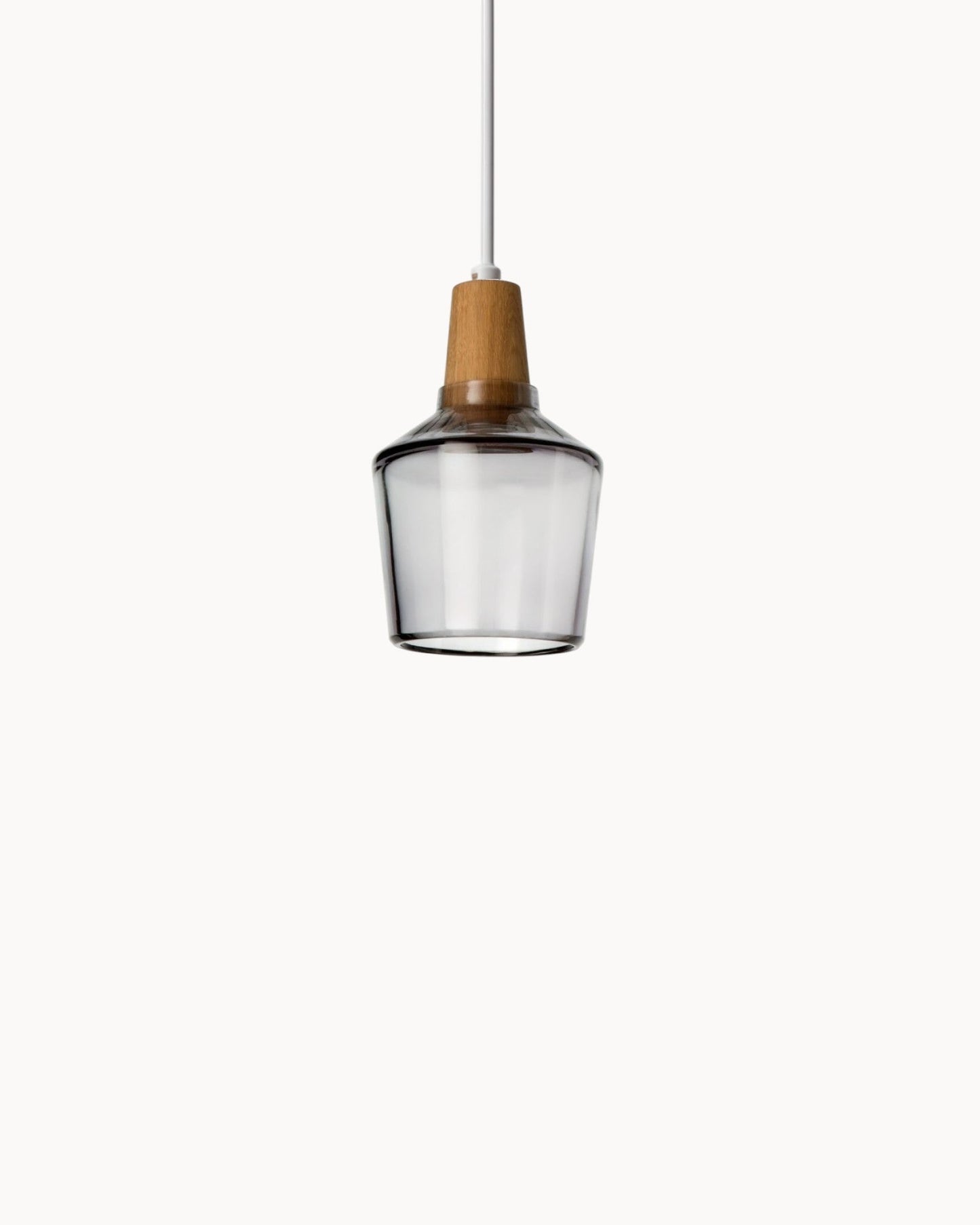 Lampada Loft – Lampada in vetro scandinava moderna con base in legno (E27)