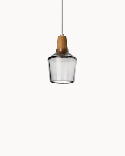 Lampada Loft – Lampada in vetro scandinava moderna con base in legno (E27)