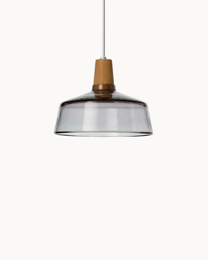 Lampada Loft – Lampada in vetro scandinava moderna con base in legno (E27)