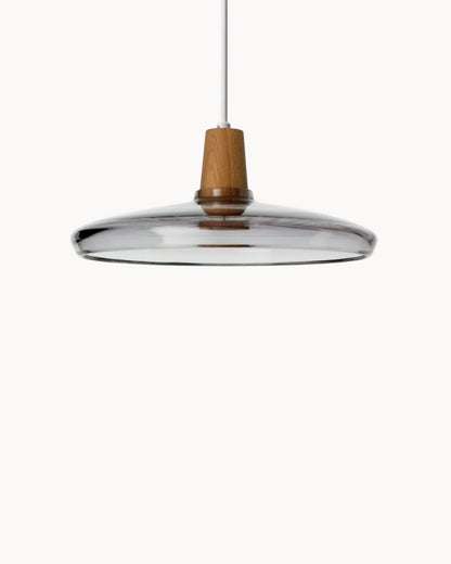 Lampada Loft – Lampada in vetro scandinava moderna con base in legno (E27)