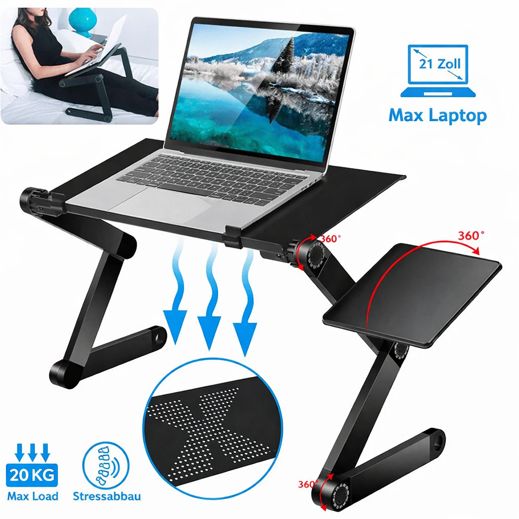 Liftora | Aluminium Laptop Stand, Height-Adjustable from 4 to 49 cm