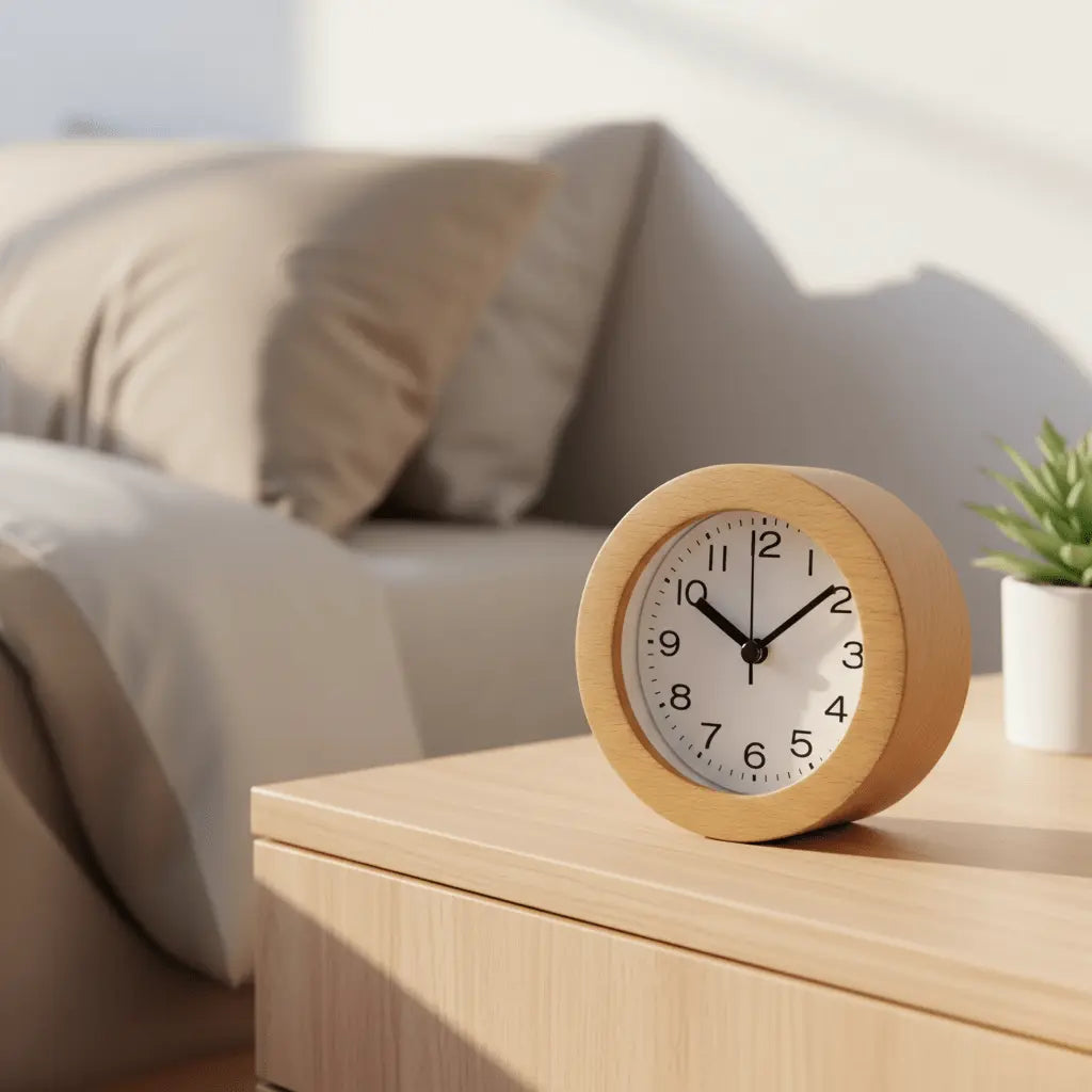 Buchwen | Lautloser Wecker aus Buchenholz mit LED-Licht und Snooze