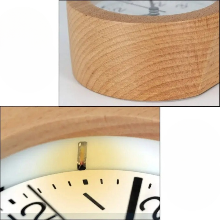 Buchwen | Lautloser Wecker aus Buchenholz mit LED-Licht und Snooze