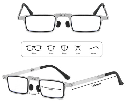 Lentiva | Faltbare Lesebrille aus Titanlegierung mit Etui, +1,0 bis +4,0