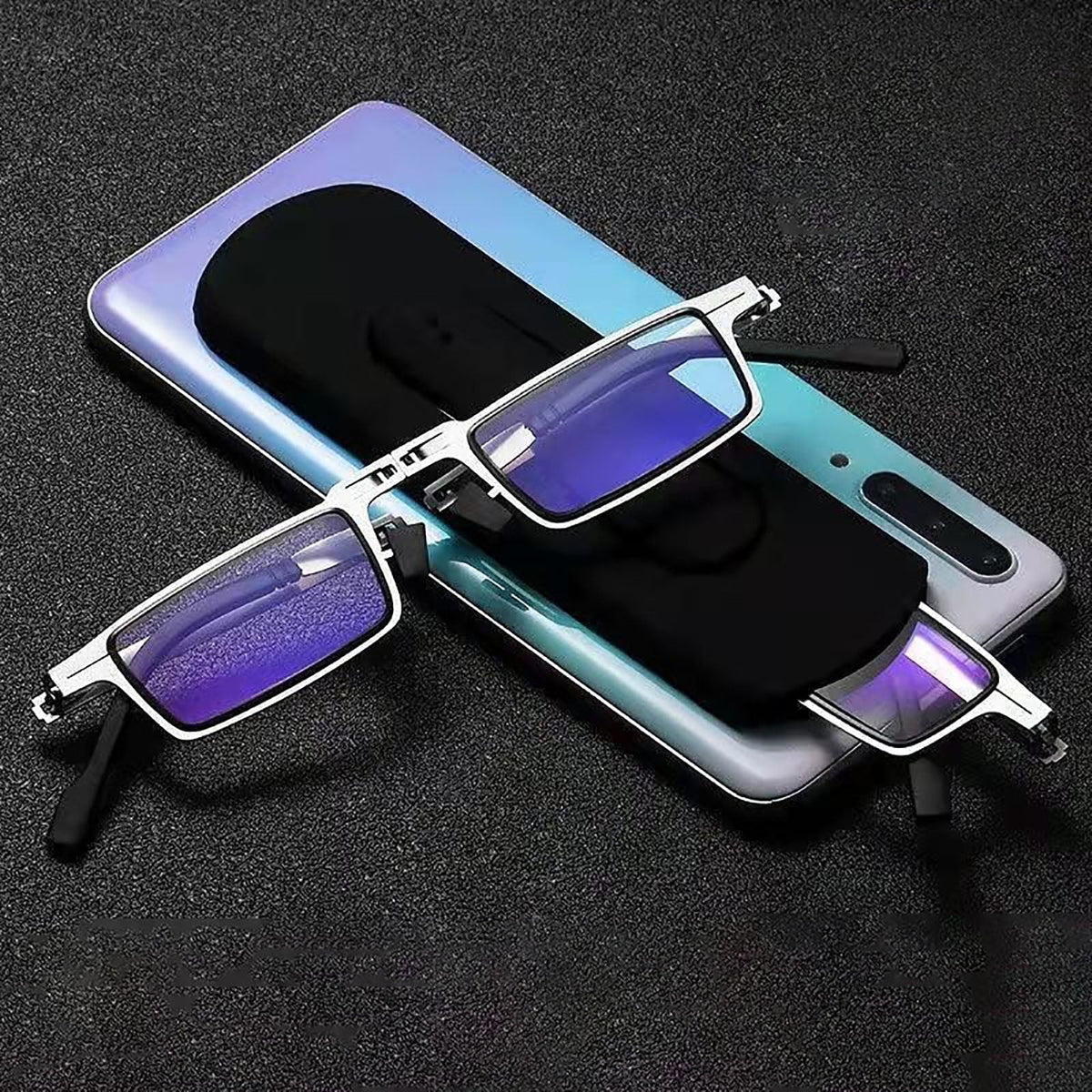 Lentiva | Faltbare Lesebrille aus Titanlegierung mit Etui, +1,0 bis +4,0