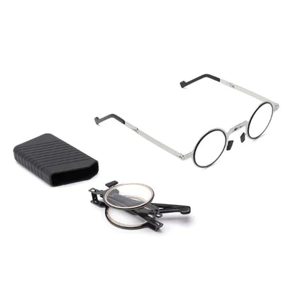Lentiva | Faltbare Lesebrille aus Titanlegierung mit Etui, +1,0 bis +4,0