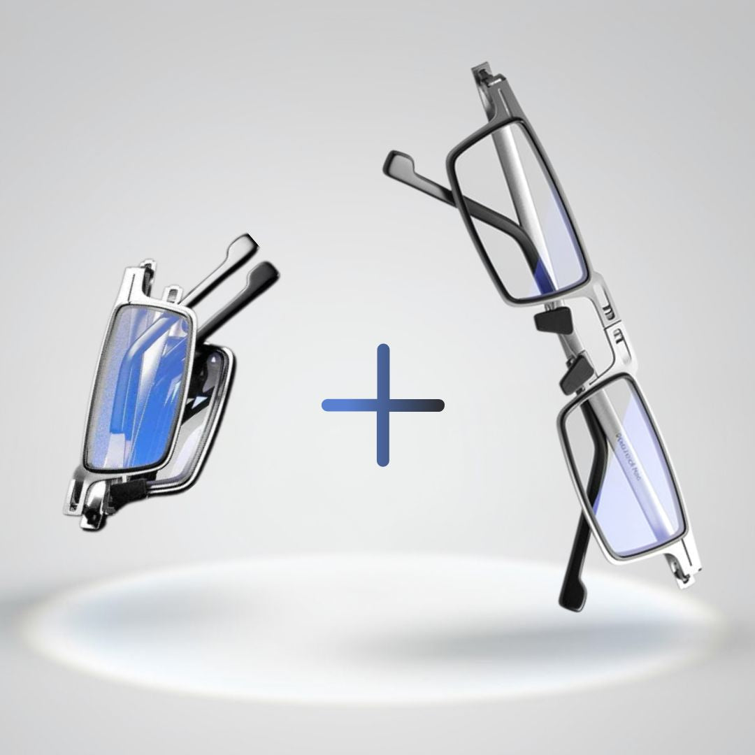 Lentiva | Faltbare Lesebrille aus Titanlegierung mit Etui, +1,0 bis +4,0