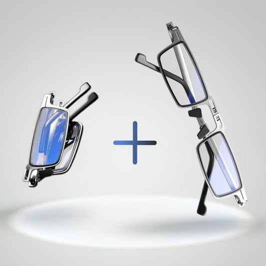 Lentiva | Faltbare Lesebrille aus Titanlegierung mit Etui, +1,0 bis +4,0