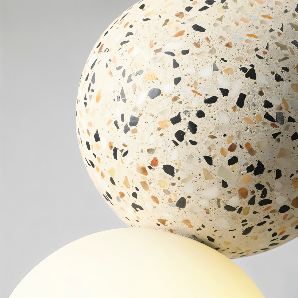 LumeGlobe – Elegante lampada a sospensione a doppia sfera in vetro e metallo per il tavolo da pranzo