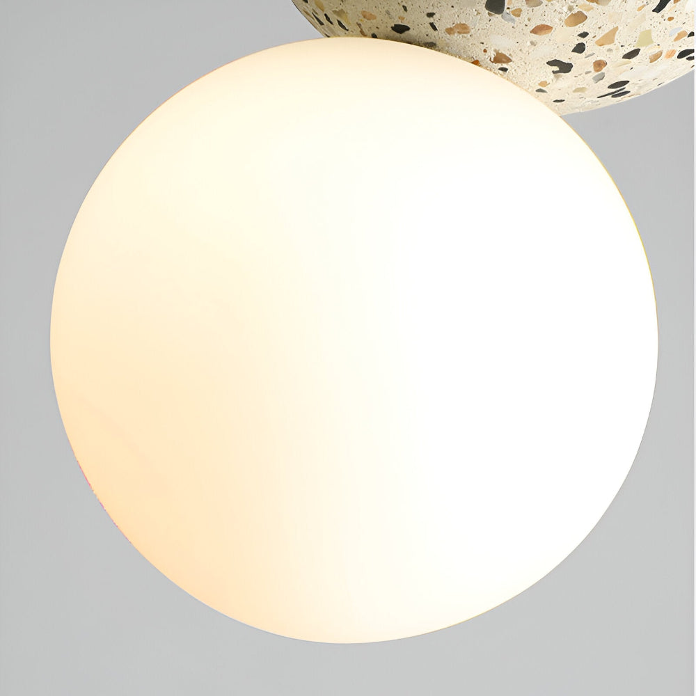 LumeGlobe – Elegante lampada a sospensione a doppia sfera in vetro e metallo per il tavolo da pranzo