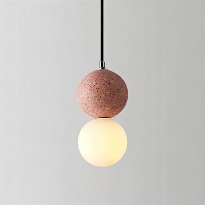 LumeGlobe – Elegante lampada a sospensione a doppia sfera in vetro e metallo per il tavolo da pranzo
